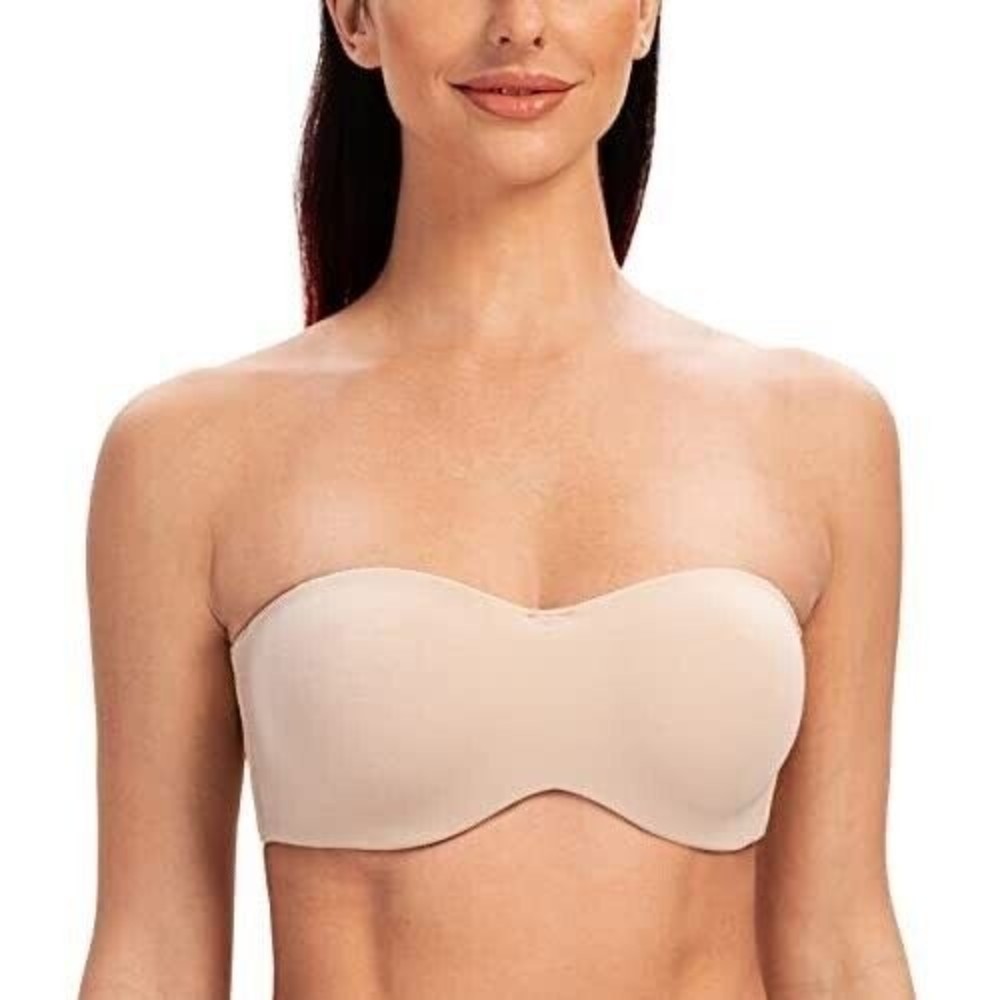 MELENECA Women's Strapless Bra 40D  Bust Minimizer Unlined with Underwire Straps